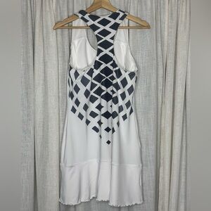 Reebok white geometric Racerback Tennis Dress size large